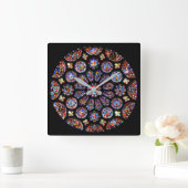 Chartres Rose Window Quadratische Wanduhr (Zuhause)