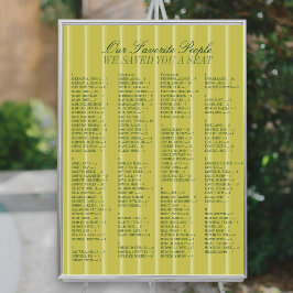 Chartreuse Alphabetische Hochzeit Sitzordnung Poster