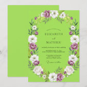 Chartreuse Amethyst Hochzeit Einladung (Vorne/Hinten)
