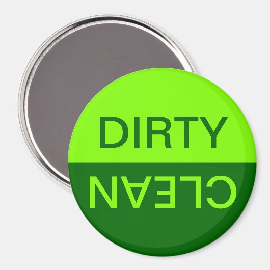 Chartreuse and Dark Green Dirty Clean Magnet (Vorderseite/Rückseite)