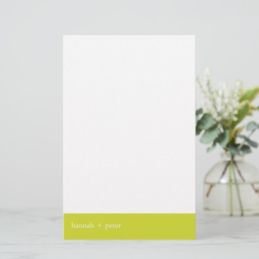 Chartreuse Banner: Stationery Briefpapier (Stehend Vorderseite)