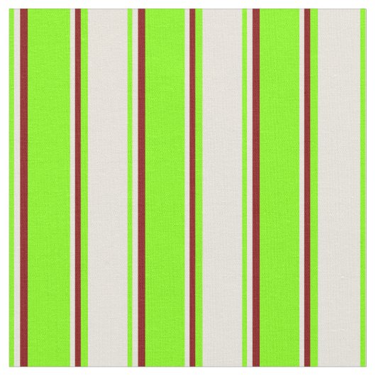 Chartreuse, Beige und Maroon Streifen Stoff (Nahaufnahme)