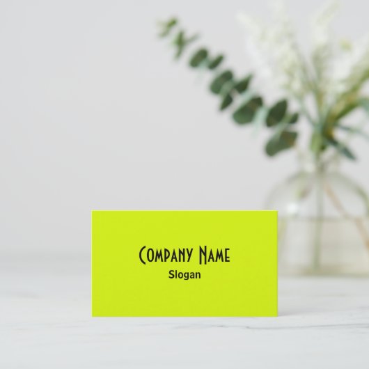 Chartreuse & Black Business Card Visitenkarte (Stehend Vorderseite)