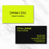 Chartreuse & Black Business Card Visitenkarte