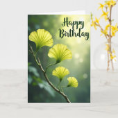Chartreuse-Blatt-Geburtstagskarte Karte (Gelbe Blume)