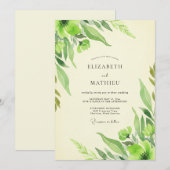 Chartreuse Blatt Hochzeit Einladung (Vorne/Hinten)