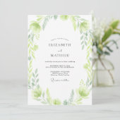 Chartreuse-Blatt-Hochzeit Einladung (Stehend Vorderseite)