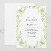 Chartreuse-Blatt-Hochzeit Einladung (Vorne/Hinten)