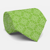 Chartreuse-Blätter und -Linien Krawatte (Gerollt)