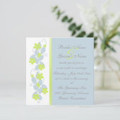 Chartreuse-Blume Einladung Hochzeit (Stehend Vorderseite)