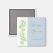 Chartreuse Blumen-Save the Date Magnet (Vorderseite/Rückseite)