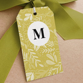 Chartreuse Bramble | Festive Botanische Monogramm Geschenkanhänger