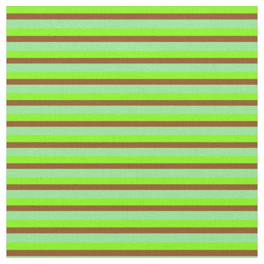 Chartreuse, Braun und hellgrüne Streifen Stoff (Nahaufnahme)