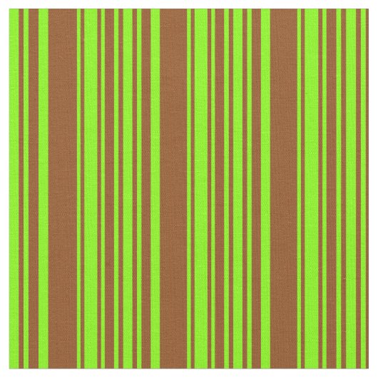 Chartreuse & braune, farbige Linse/Streifenmuster Stoff (Nahaufnahme)