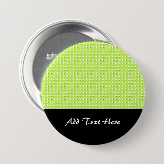 Chartreuse Bright Lime Green Pattern - Diamonds Button (Vorne & Hinten)
