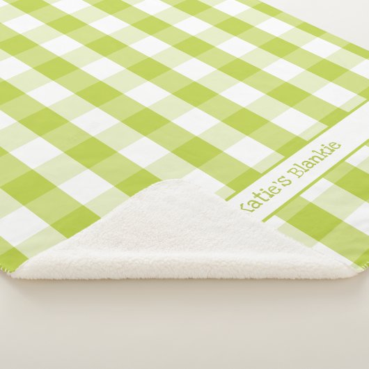 Chartreuse Buffalo Karo Decke mit Namen Sherpadecke (3/4)