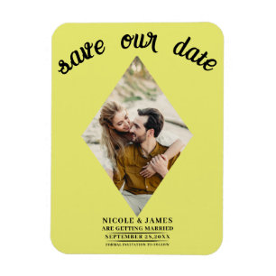 Chartreuse Diamant Foto Hochzeit Termin speichern Magnet