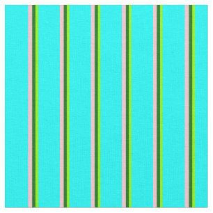 Chartreuse, dunkelgrüne, rosa und Cyan-farbene Lin Stoff