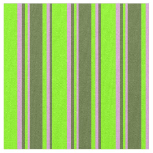 Chartreuse, dunkle Olive Green & Pflaumen Streifen Stoff (Nahaufnahme)