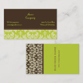 Chartreuse Dunkle Schokolade Barocktapete Visitenkarte (Vorne/Hinten)