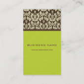 Chartreuse Dunkle Schokolade Barocktapete Visitenkarte (Rückseite)