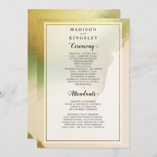 Chartreuse Fab Abstraktes Phantastisches Hochzeits Einladung (Vorne/Hinten)