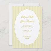 Chartreuse Formal Elegant Classic Stripes Wedding Save The Date (Vorderseite)