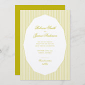 Chartreuse Formal Elegant Classic Stripes Wedding Save The Date (Vorne/Hinten)