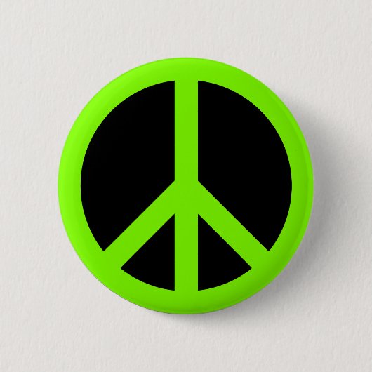 Chartreuse-Friedenssymbol Button (Vorderseite)