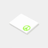 Chartreuse-Friedenssymbol Post-it Klebezettel (angewinkelt)