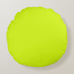 Chartreuse Gelb einfarbig Rundes Kissen