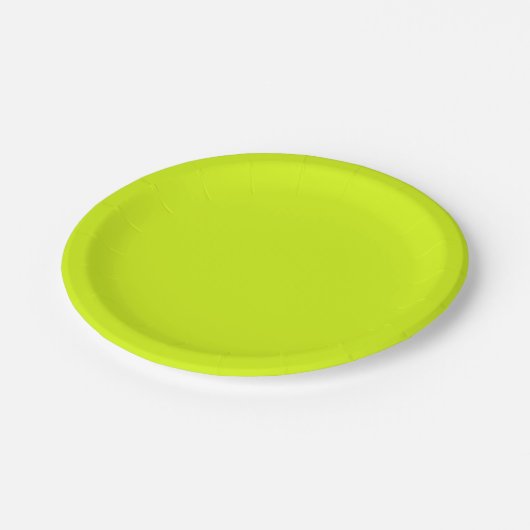 Chartreuse Gelb (feste Farbe) Pappteller (Schrägansicht)