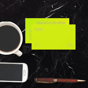 chartreuse gelb - fettgedruckte Text-Geschäftskart Visitenkarte