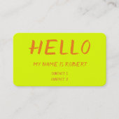 Chartreuse gelb - Hallo Visitenkarte (Vorderseite)