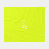 Chartreuse gelb - mit Monogramm Fleecedecke (Vorderseite (Horizontal))