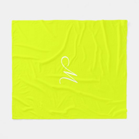 Chartreuse gelb - mit Monogramm Fleecedecke (Vorderseite (Horizontal))