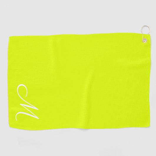 Chartreuse gelb - mit Monogramm Golfhandtuch (Horizontal)