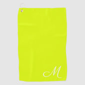 Chartreuse gelb - mit Monogramm Golfhandtuch (Vorderseite)