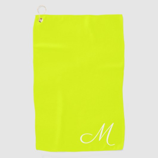 Chartreuse gelb - mit Monogramm Golfhandtuch (Vorderseite)