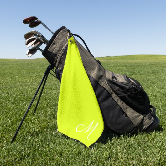 Chartreuse gelb - mit Monogramm Golfhandtuch (Gras)