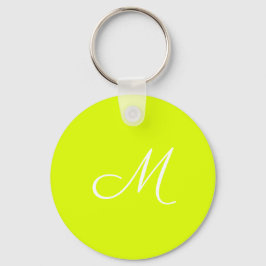 Chartreuse gelb - mit Monogramm Schlüsselanhänger