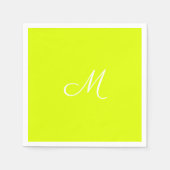 Chartreuse gelb - mit Monogramm Serviette (Vorderseite)