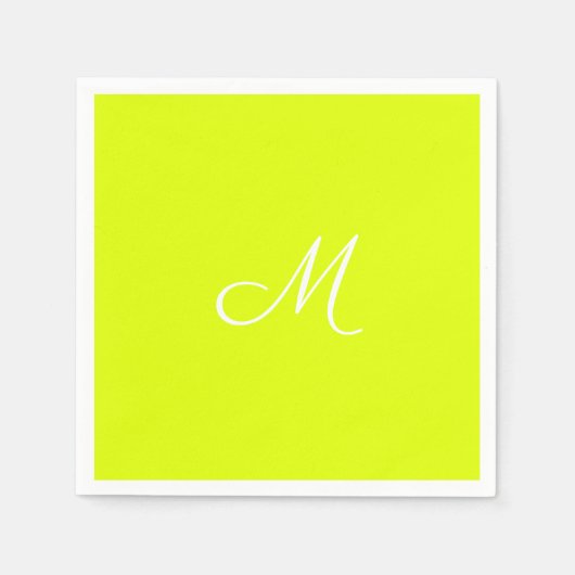Chartreuse gelb - mit Monogramm Serviette (Vorderseite)