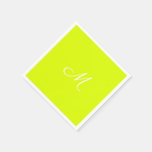 Chartreuse gelb - mit Monogramm Serviette (Ecke)