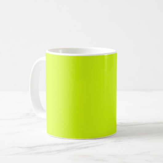 Chartreuse Gelbe Farbe Kaffeetasse (Vorderseite Links)