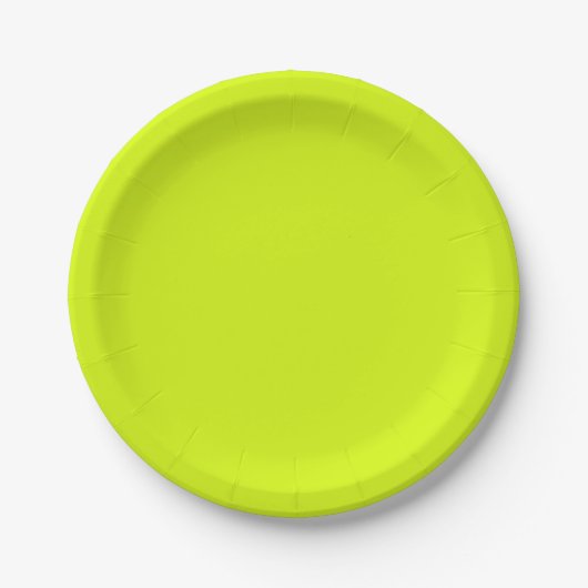 Chartreuse Gelbe Farbe Pappteller (Vorderseite)