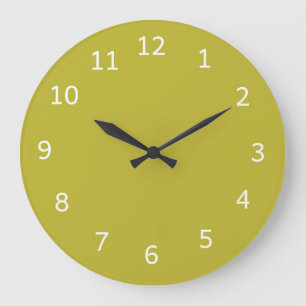 Chartreuse Gelblich Grün Einfarbige Minimalistisch Große Wanduhr