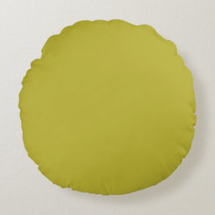 CHARTREUSE Gelblich Grüne Einzelfarbe  Rundes Kissen