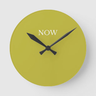 Chartreuse Gelblich Grüne Farbe Jetzt Spaß Runde Wanduhr