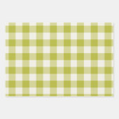 Chartreuse Gingham Geschenkpapier Set (Vorderseite)